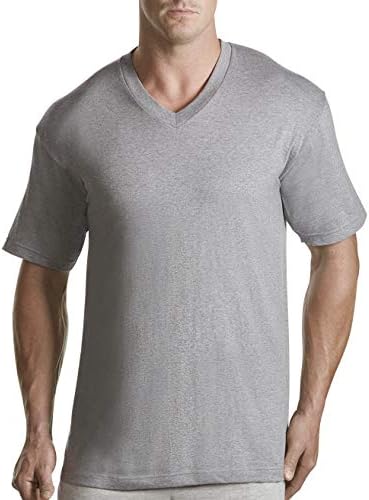 מפרץ הארבור מאת חולצות טריקו עם צווארון V הגדולים והגבוהים של DXL בגברים | חולצות שרוול קצר עם חורי